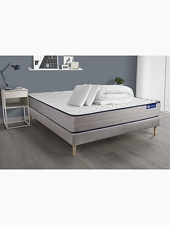 Pack Prêt à dormir avec Matelas Ressorts ensachés et mémoire de forme ACTISOM