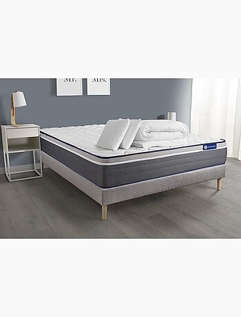 Pack Prêt à dormir avec Matelas Ressorts ensachés et mémoire de forme ACTISOM