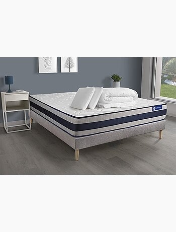 Pack Prêt à dormir avec Matelas Ressorts ensachés et mémoire de forme ACTISOM