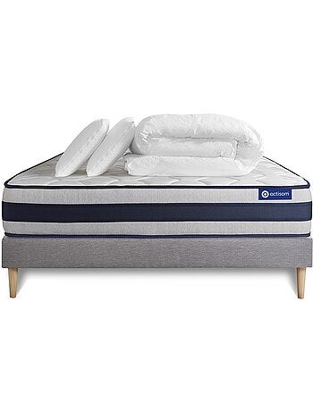 Pack Prêt à dormir avec Matelas Ressorts ensachés et mémoire de forme ACTISOM