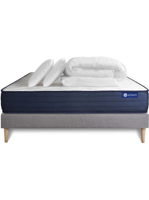 Pack Prêt à dormir avec Matelas Ressorts ensachés et mémoire de forme ACTISOM - Kiabi