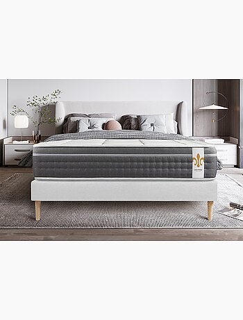 Pack Prêt à dormir avec Matelas Ressorts ensachés et mémoire de forme LITIER DELUXE