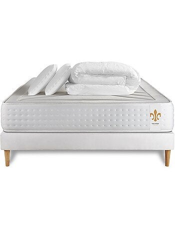 Pack Prêt à dormir avec Matelas Ressorts ensachés et mémoire de forme LITIER DELUXE