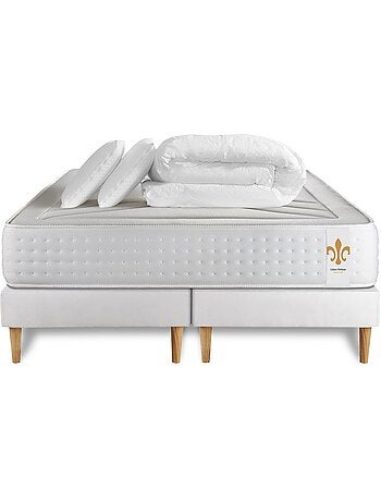 Pack Prêt à dormir avec Matelas Ressorts ensachés et mémoire de forme LITIER DELUXE