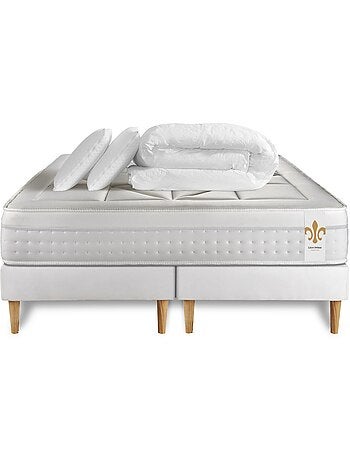 Pack Prêt à dormir avec Matelas Ressorts ensachés et mémoire de forme LITIER DELUXE