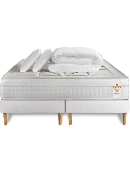 Pack Prêt à dormir avec Matelas Ressorts ensachés et mémoire de forme LITIER DELUXE - Kiabi