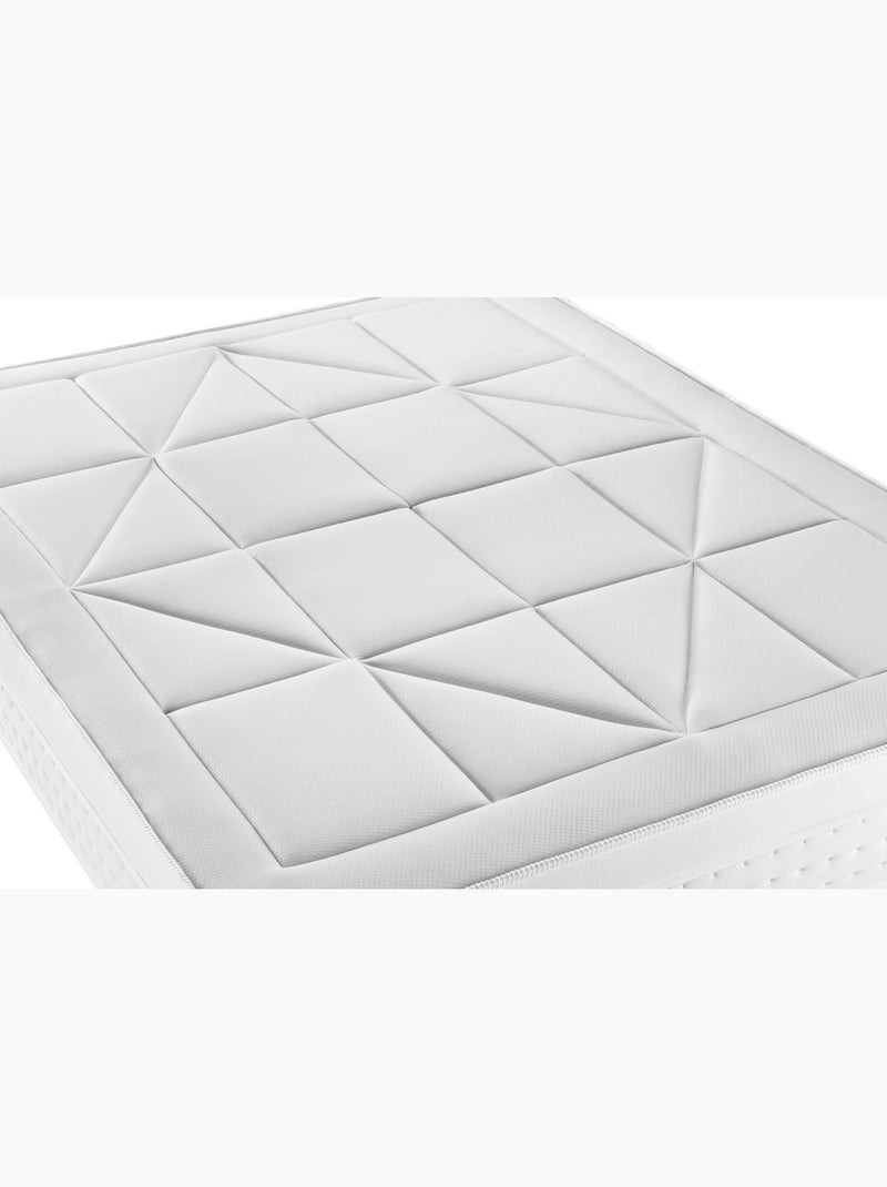 Pack Prêt à dormir avec Matelas Ressorts ensachés et mémoire de forme LITIER DELUXE Blanc - Kiabi