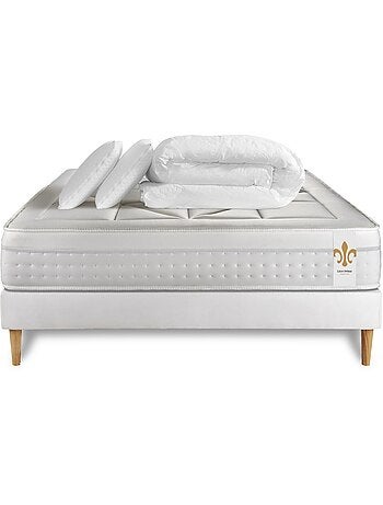 Pack Prêt à dormir avec Matelas Ressorts ensachés et mémoire de forme LITIER DELUXE