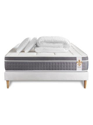 Pack Prêt à dormir avec Matelas Ressorts ensachés et mémoire de forme LITIER DELUXE