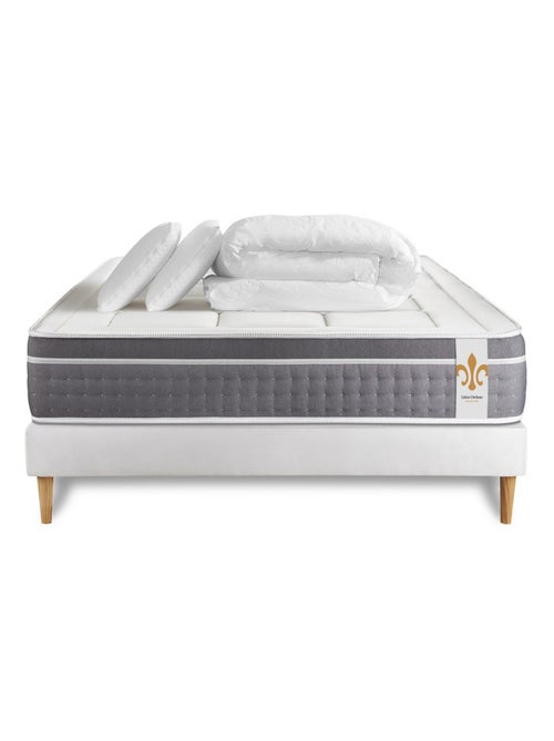 Pack Prêt à dormir avec Matelas Ressorts ensachés et mémoire de forme LITIER DELUXE - Kiabi