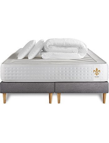 Pack Prêt à dormir avec Matelas Ressorts ensachés et mémoire de forme LITIER DELUXE