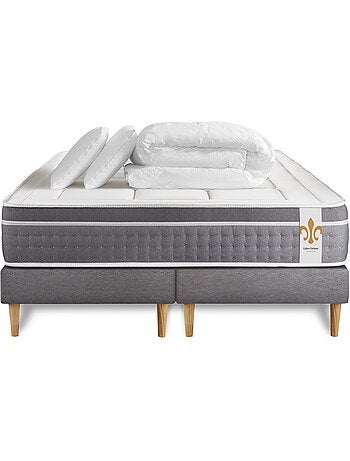 Pack Prêt à dormir avec Matelas Ressorts ensachés et mémoire de forme LITIER DELUXE