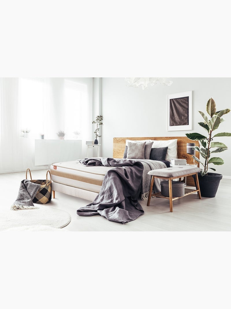 Pack Prêt à dormir avec Matelas Ressorts ensachés et mémoire de forme Marmottes & Co Blanc - Kiabi