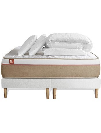 Pack Prêt à dormir avec Matelas Ressorts ensachés et mémoire de forme Marmottes & Co