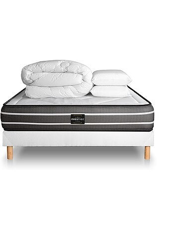Pack Prêt à dormir avec Matelas Ressorts ensachés et mémoire de forme Prestige literie