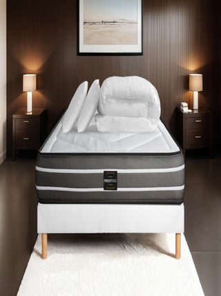 Pack Prêt à dormir avec Matelas Ressorts ensachés et mémoire de forme Prestige literie