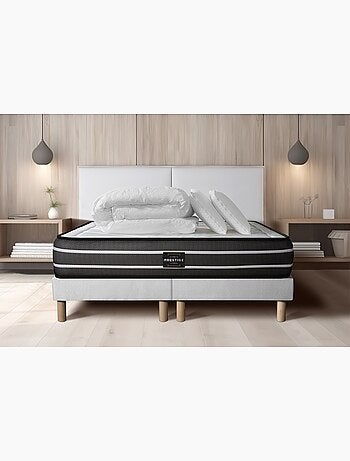Pack Prêt à dormir avec Matelas Ressorts ensachés et mémoire de forme Prestige literie