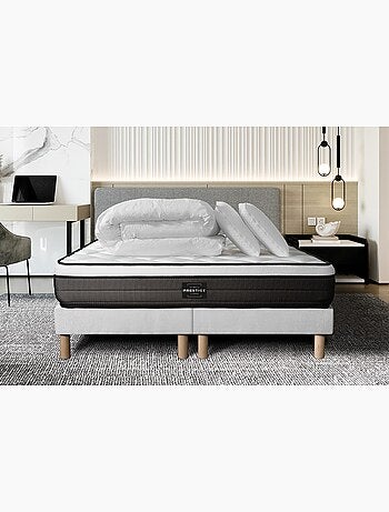 Pack Prêt à dormir avec Matelas Ressorts ensachés et mémoire de forme Prestige literie
