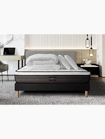 Pack Prêt à dormir avec Matelas Ressorts ensachés et mémoire de forme Prestige literie