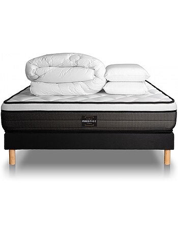 Pack Prêt à dormir avec Matelas Ressorts ensachés et mémoire de forme Prestige literie