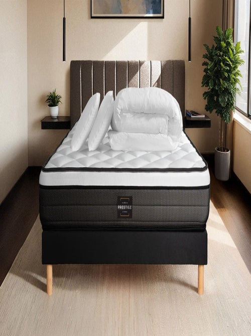 Pack Prêt à dormir avec Matelas Ressorts ensachés et mémoire de forme Prestige literie - Kiabi