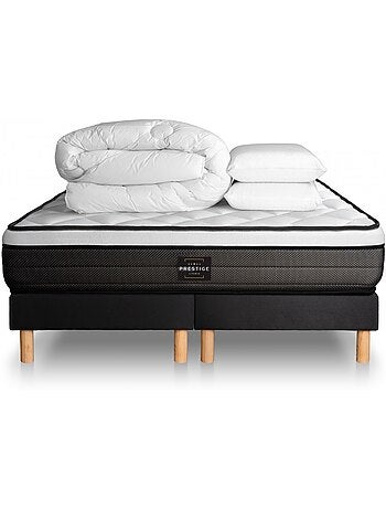 Pack Prêt à dormir avec Matelas Ressorts ensachés et mémoire de forme Prestige literie