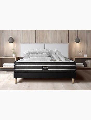 Pack Prêt à dormir avec Matelas Ressorts ensachés et mémoire de forme Prestige literie
