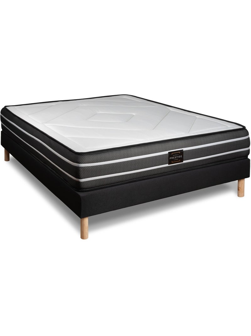 Pack Prêt à dormir avec Matelas Ressorts ensachés et mémoire de forme Prestige literie Noir - Kiabi