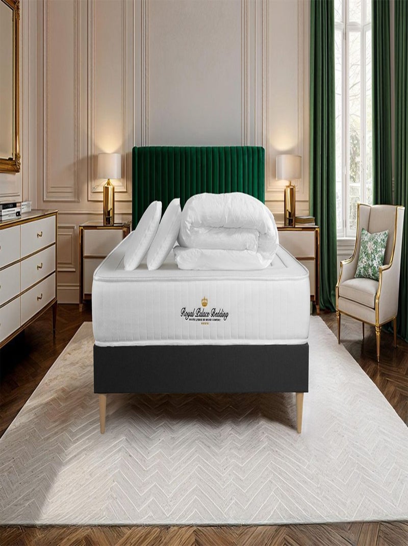 Pack Prêt à dormir avec Matelas Ressorts ensachés et mémoire de forme ROYAL PALACE BEDDING Noir - Kiabi