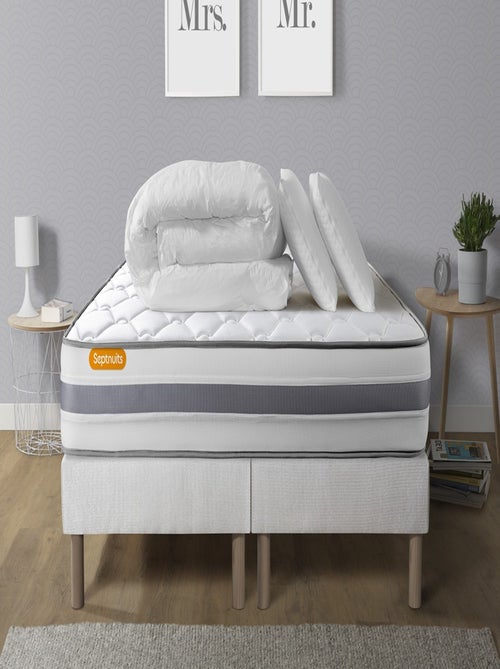 Pack Prêt à dormir avec Matelas Ressorts ensachés et mémoire de forme Septnuits - Kiabi