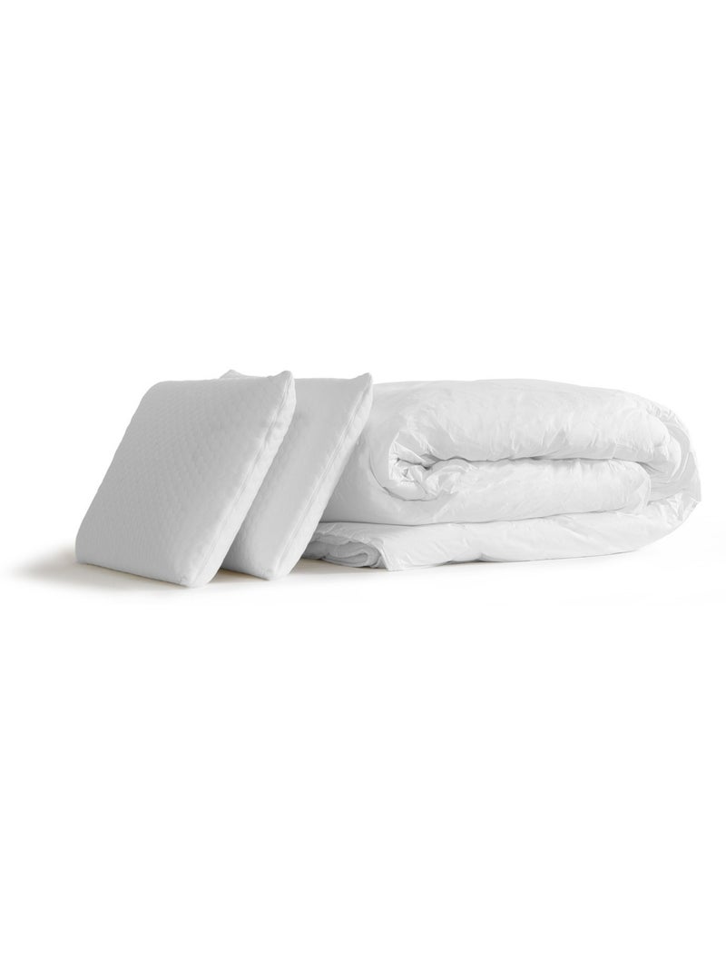 Pack Prêt à dormir avec Matelas Ressorts ensachés et mémoire de forme Septnuits Blanc - Kiabi