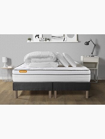 Pack Prêt à dormir avec Matelas Ressorts ensachés et mémoire de forme Septnuits