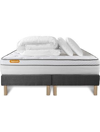 Pack Prêt à dormir avec Matelas Ressorts ensachés et mémoire de forme Septnuits