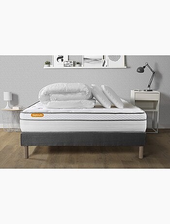 Pack Prêt à dormir avec Matelas Ressorts ensachés et mémoire de forme Septnuits