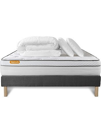 Pack Prêt à dormir avec Matelas Ressorts ensachés et mémoire de forme Septnuits