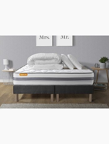 Pack Prêt à dormir avec Matelas Ressorts ensachés et mémoire de forme Septnuits