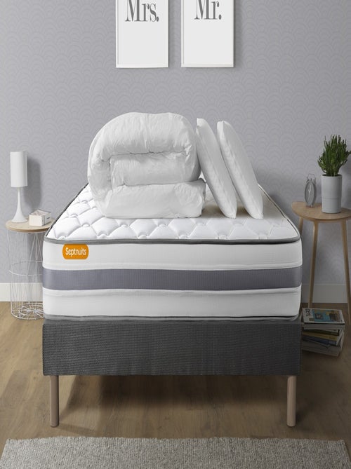 Pack Prêt à dormir avec Matelas Ressorts ensachés et mémoire de forme Septnuits - Kiabi