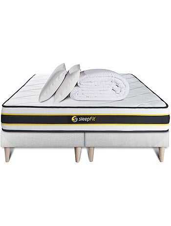 Pack Prêt à dormir avec Matelas Ressorts ensachés et mémoire de forme Sleepfit