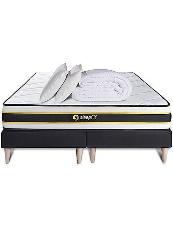 Pack Prêt à dormir avec Matelas Ressorts ensachés et mémoire de forme Sleepfit