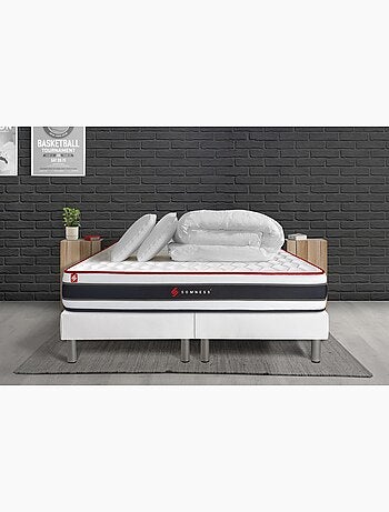Pack Prêt à dormir avec Matelas Ressorts ensachés et mémoire de forme Somness