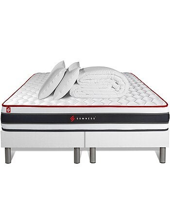 Pack Prêt à dormir avec Matelas Ressorts ensachés et mémoire de forme Somness