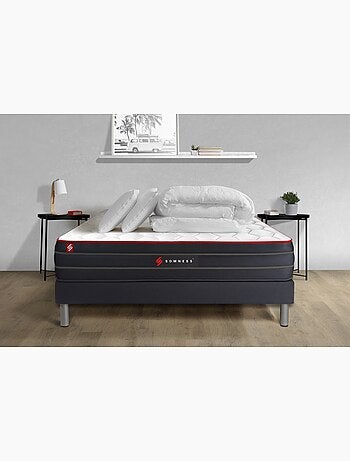 Pack Prêt à dormir avec Matelas Ressorts ensachés et mémoire de forme Somness