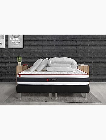 Pack Prêt à dormir avec Matelas Ressorts ensachés et mémoire de forme Somness