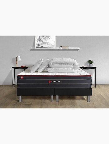 Pack Prêt à dormir avec Matelas Ressorts ensachés et mémoire de forme Somness