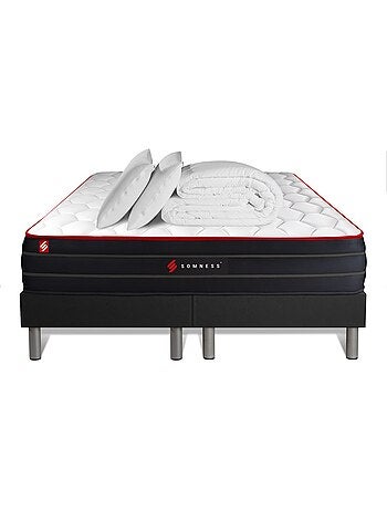 Pack Prêt à dormir avec Matelas Ressorts ensachés et mémoire de forme Somness
