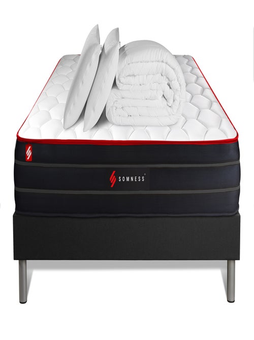 Pack Prêt à dormir avec Matelas Ressorts ensachés et mémoire de forme Somness - Kiabi
