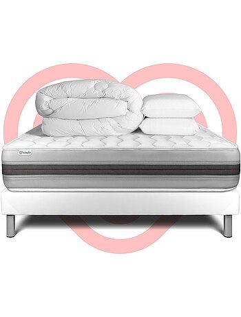 Pack Prêt à dormir avec Matelas Ressorts ensachés et mémoire de forme VITALIT