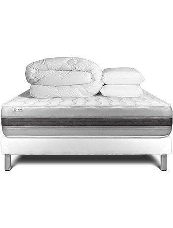 Pack Prêt à dormir avec Matelas Ressorts ensachés et mémoire de forme VITALIT