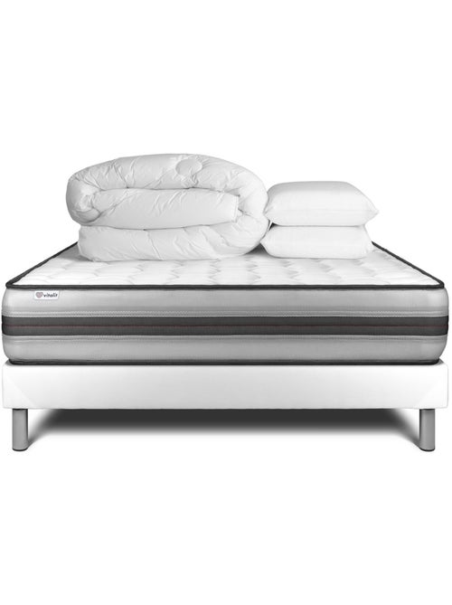 Pack Prêt à dormir avec Matelas Ressorts ensachés et mémoire de forme VITALIT - Kiabi