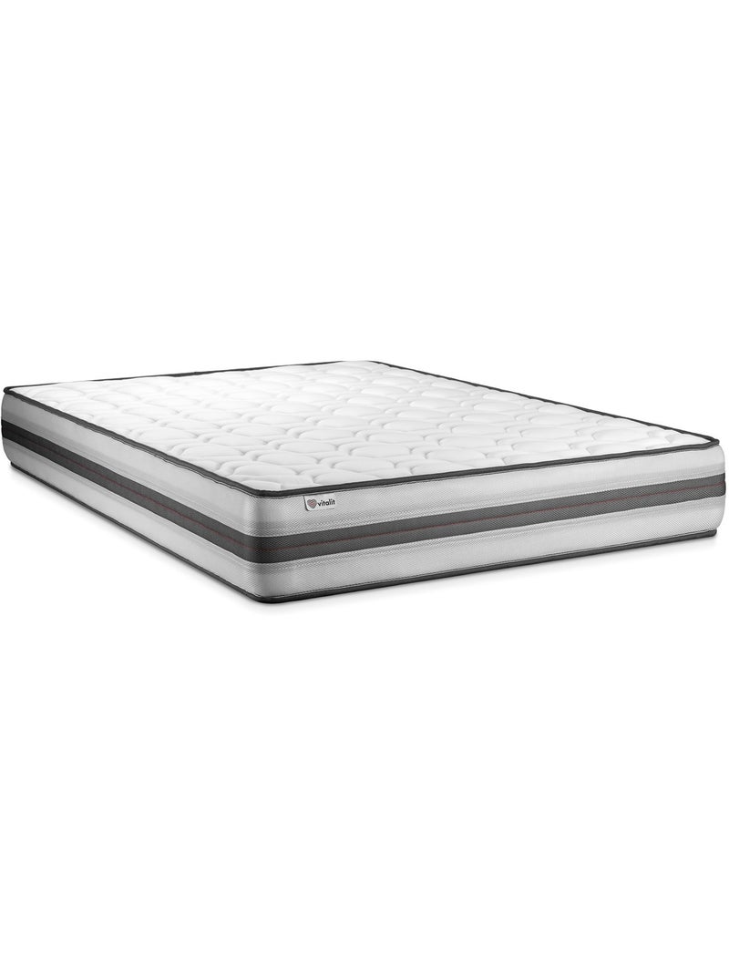 Pack Prêt à dormir avec Matelas Ressorts ensachés et mémoire de forme VITALIT Blanc - Kiabi